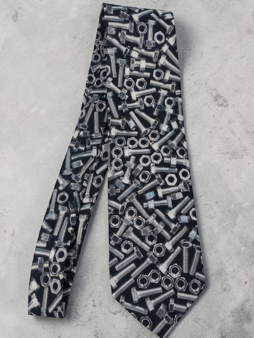 Vtg Ralph Marlin 1996 Tools Nuts and Bolts Necktie